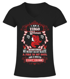 Virgo woman with my heart on my sleeve a fire in my soul and a mouth Fitted T-Shirt