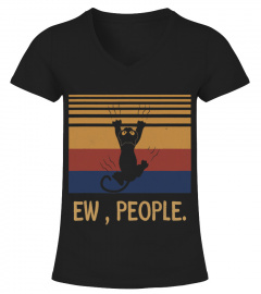 Ew, People Black Cat Vintage Funny Cat Lover shirt