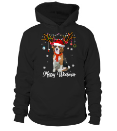 merry woofmas beagle reindeer christmas dog 