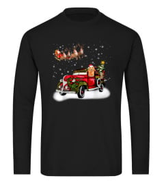 Golden Retriever Dog Christmas Driving Red Car Dog Light T-Shirt