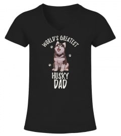 Worlds Greatest Siberian Husky Dad Funny Dog Papa Pet Lover T-Shirt