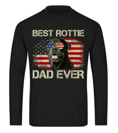 Mens Best Rottie Dad Ever Tshirt Rottweiler American Flag Gift