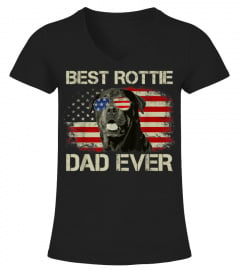 Mens Best Rottie Dad Ever Tshirt Rottweiler American Flag Gift