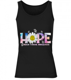 Hope Brain Tumor Awareness Sunflower Butterfly Grey Ribbon T-Shirt