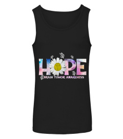 Hope Brain Tumor Awareness Sunflower Butterfly Grey Ribbon T-Shirt