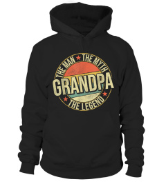 Mens Grandpa The Man The Myth The Legend Grandfathers Fathers Day T-Shirt