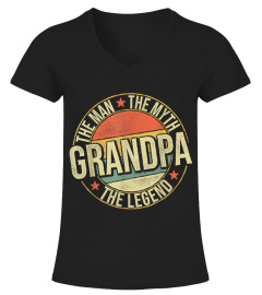 Mens Grandpa The Man The Myth The Legend Grandfathers Fathers Day T-Shirt