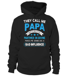 Papa Partner In Crime Shirt Grandpa Gift From Grandchildren T-Shirt