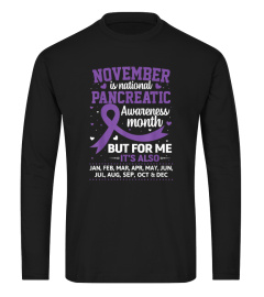 November is Pancreatic Cancer Awareness Purple Ribbon T-Shirt