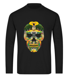 HALLOWEEN SKULL SHIRT WITH GREEN CHEEK CONURE