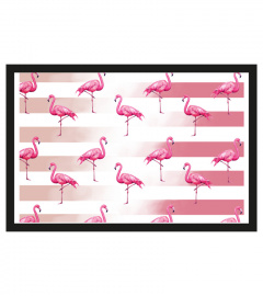 Cute flamingo lover doormat decor