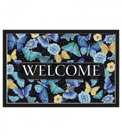 Butterfly welcome to home mat