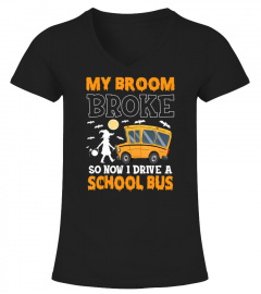 A WITCH AND A SCHOOL BUS DRIVER - Happy Halloween Design T-Shirt