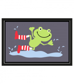Funny frog welcome home doormat