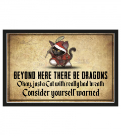 Beyond here there be dragons doormat gift
