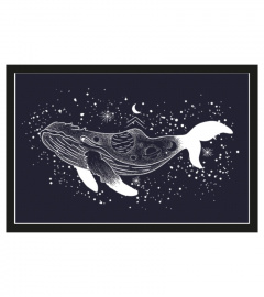 Whale in the galaxy doormat home