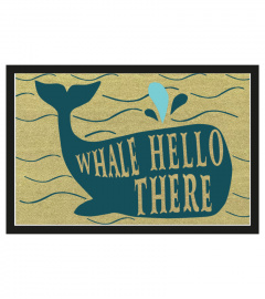 Whale hello there doormat gift