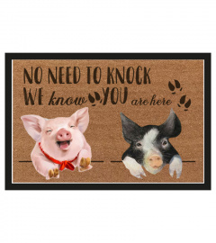 No need to knock funny pig welcome doormat