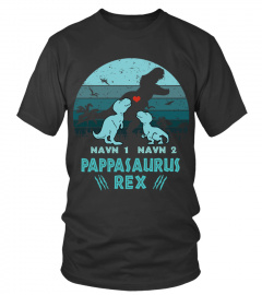 2 Names Papasaurus Rex Dinosaur Dad And Kid - Dinosaure | Custom Name NO