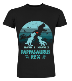 2 Names Papasaurus Rex Dinosaur Dad And Kid - Dinosaure | Custom Name NO