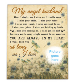 My Angel Husband Memorial Canvas