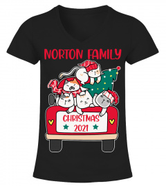 Merry Catmas Christmas truck cat lovers Norton Family T-Shirt