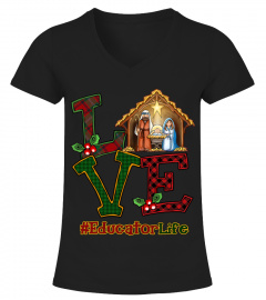 Educator Love Jesus Merry Christmas Xmas Christian Noel T-Shirt