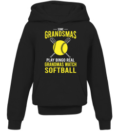 Real Grandmas Watch Softball Funny Softball Baller Catcher T-Shirt