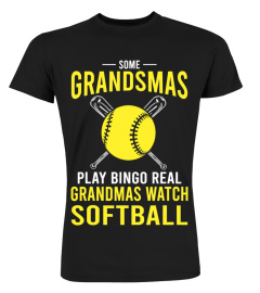 Real Grandmas Watch Softball Funny Softball Baller Catcher T-Shirt