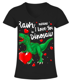 Rawr Means I Love You In Dinosaur Shirt Valentines Day Boys Shirt