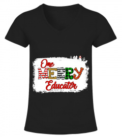One Merry Educator Lover Christmas Pajama Xmas Holiday T-Shirt