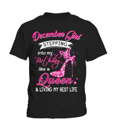 Womens December Girl Stepping Into My Birthday Like A Queen Shoes V-Neck T-Shirt