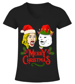 Woman Yelling at a Cat Meme, Merry Christmas Meme Salad Cat T-Shirt