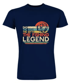 Mens Vintage Bass Fishing Dad Man The Myth The Legend Fisherman T-Shirt