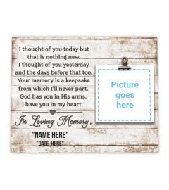 I  Thought Of You Today Memorial Canvas