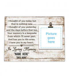 I  Thought Of You Today Memorial Canvas