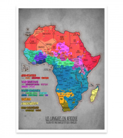 Les langues d'Afrique | original | avec frontières (poster)