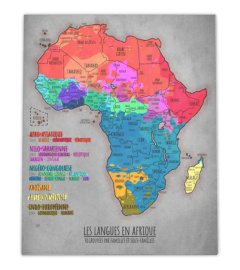 Les langues d'Afrique | original | avec frontières (canvas)