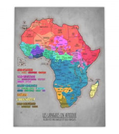 Les langues d'Afrique | original | avec frontières (canvas)
