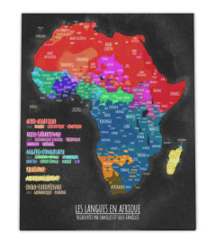 Les langues d'Afrique | noir | sans frontières (canvas)