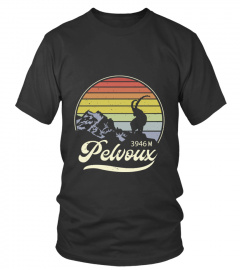 Pelvoux Sunset retro logo