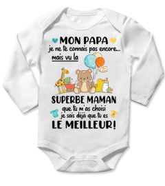 mon papa je ne te connais - baby onesies