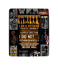 I Am A Veteran US Army CT745698 Sherpa Blanket