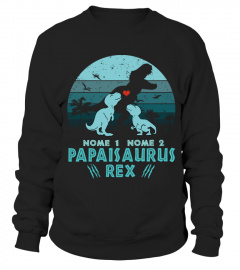 2 Names Papasaurus Rex Dinosaur Dad And Kid - Dinosaure | Custom Name PT Edição Limitada