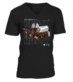 battlebots rusty robot text stack shirt