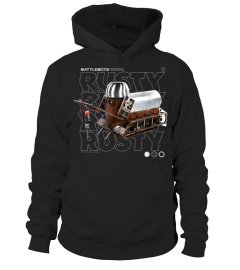 battlebots rusty robot text stack shirt