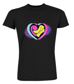 Rz Black Retro Double Heart Tee Shirt