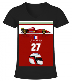 F1DR71-046-BK.Jean Alesi - 412T2 avec casque T-shirt classique