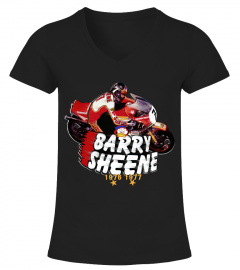 RD80-026-BK.Barry Sheene 1976 1977 World Motorcycle Champion T-Shirt