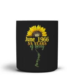 Womens June Girl 1966 55 Birthday 55 Years Old Sunshine T-Shirt